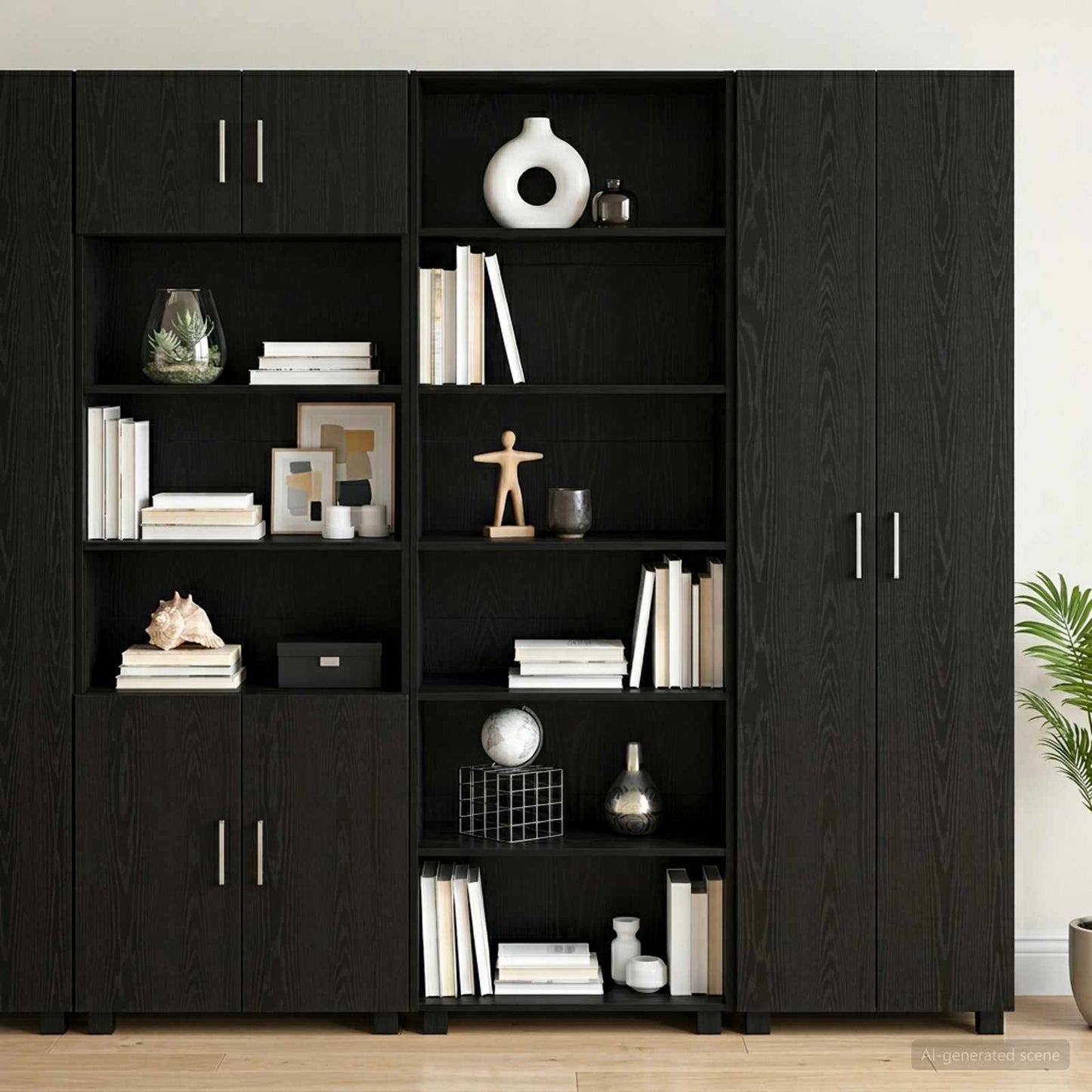 vidaXL Sideboard Black Oak 70 x 41 x 185 cm Engineered Wood