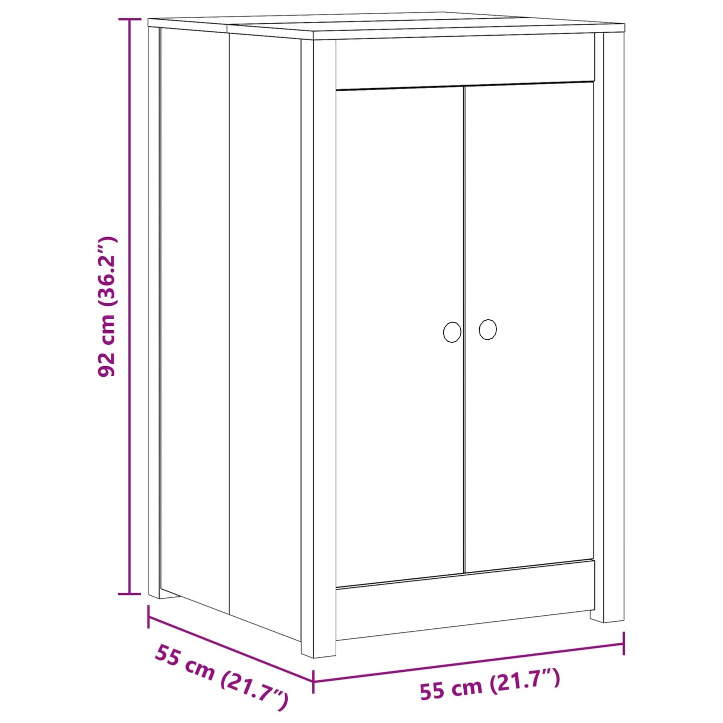 vidaXL Outdoor Kitchen Cabinet MEPPEL Natural Douglas 55 x 55 x 92 cm