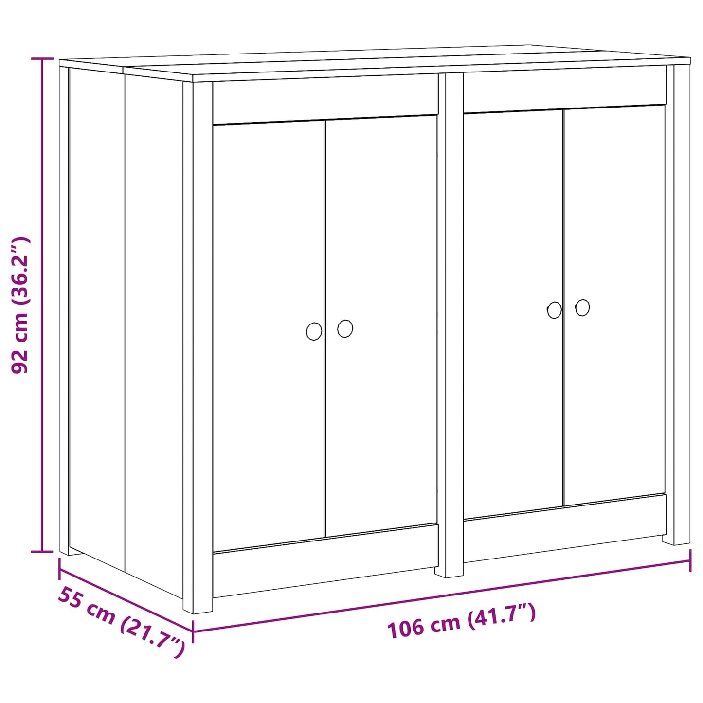 vidaXL Outdoor Kitchen Cabinet MEPPEL Natural Douglas 106 x 55 x 92 cm