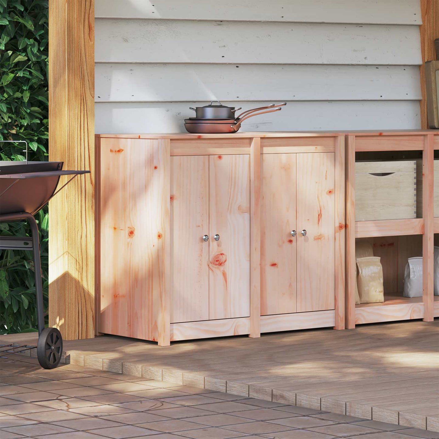 vidaXL Outdoor Kitchen Cabinet MEPPEL White 106 x 55 x 92 cm