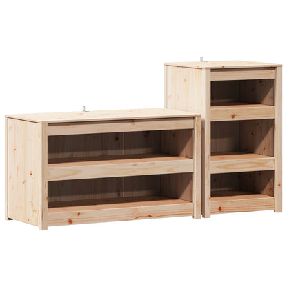 vidaXL Outdoor Kitchen Cabinet MEPPEL 2 pcs Natural Douglas