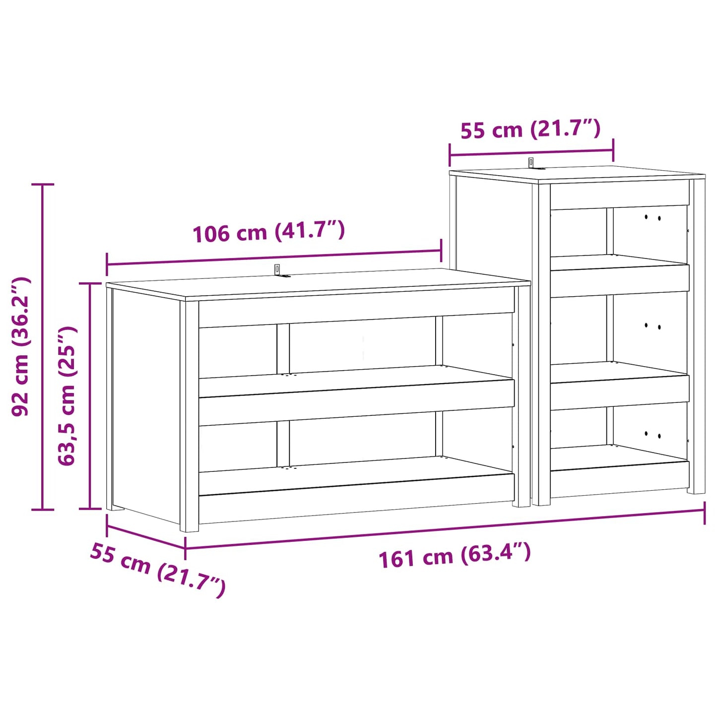 vidaXL Outdoor Kitchen Cabinet MEPPEL 2 pcs Natural Douglas