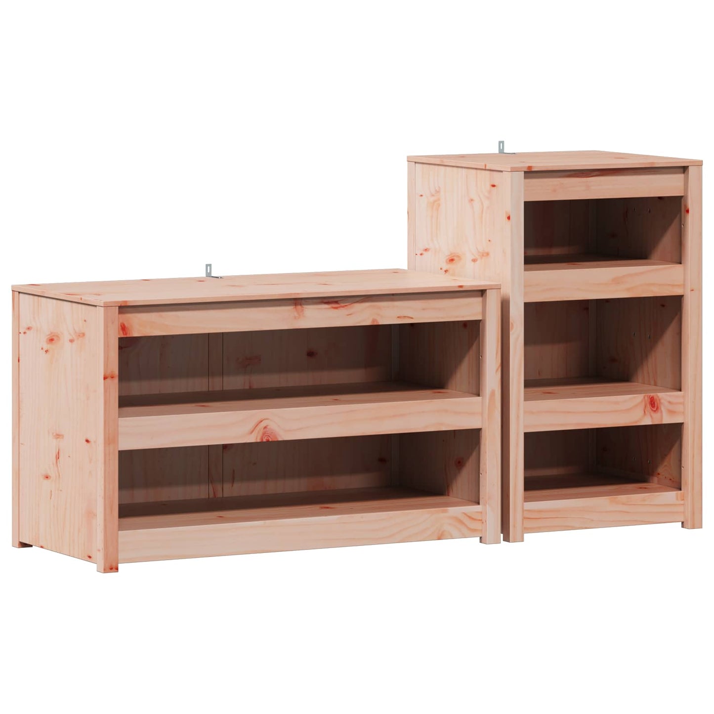 vidaXL Outdoor Kitchen Cabinet MEPPEL 2 pcs White Solid Pine Wood