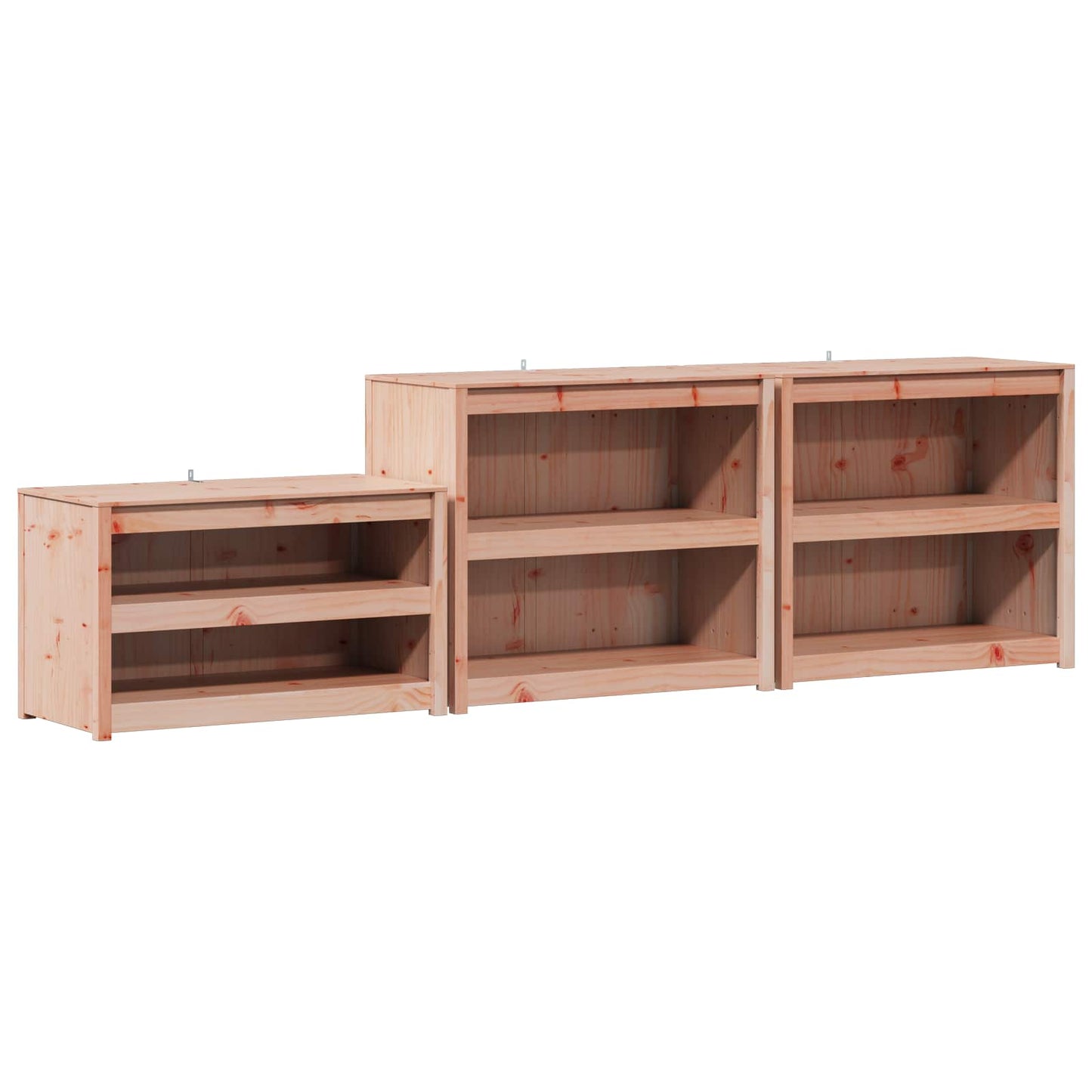 vidaXL Outdoor Kitchen Cabinet MEPPEL 3 pcs White Solid Pine Wood