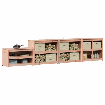 vidaXL Outdoor Kitchen Cabinet MEPPEL 4 pcs White Solid Pine Wood