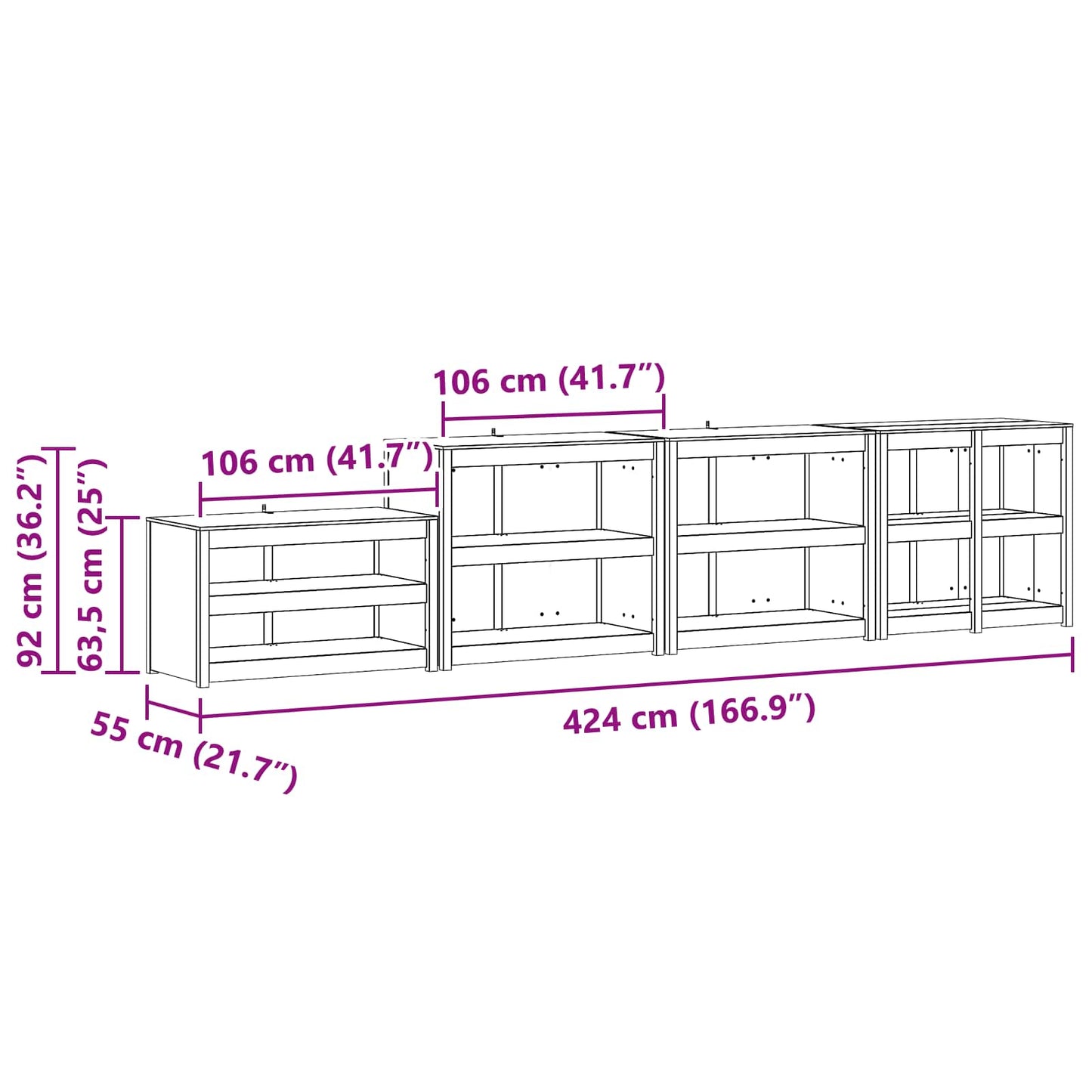 vidaXL Outdoor Kitchen Cabinet MEPPEL 4 pcs White Solid Pine Wood