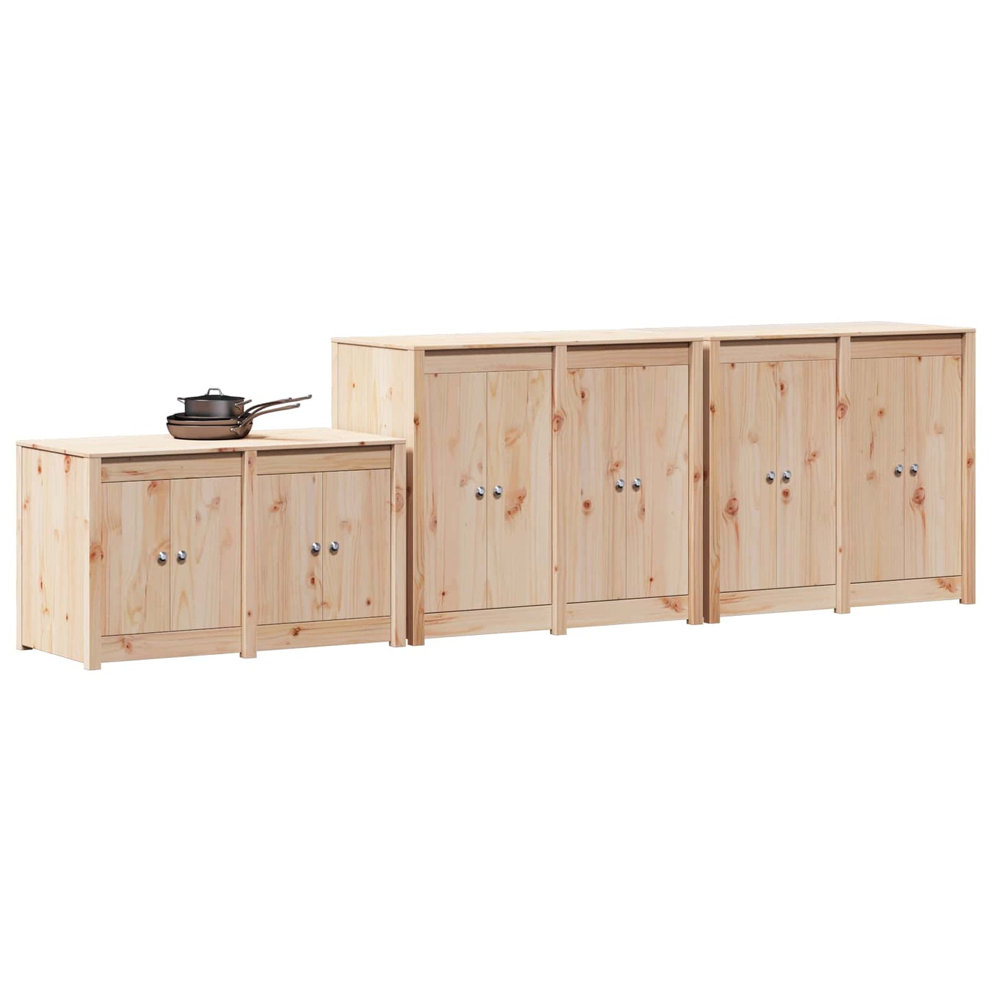 vidaXL Outdoor Kitchen Cabinet MEPPEL 3 pcs Natural Douglas