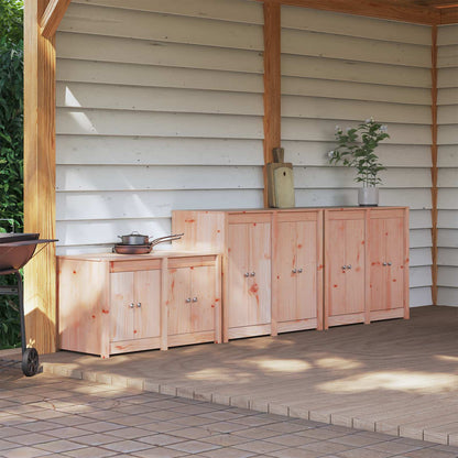 vidaXL Outdoor Kitchen Cabinet MEPPEL 3 pcs White Solid Pine Wood