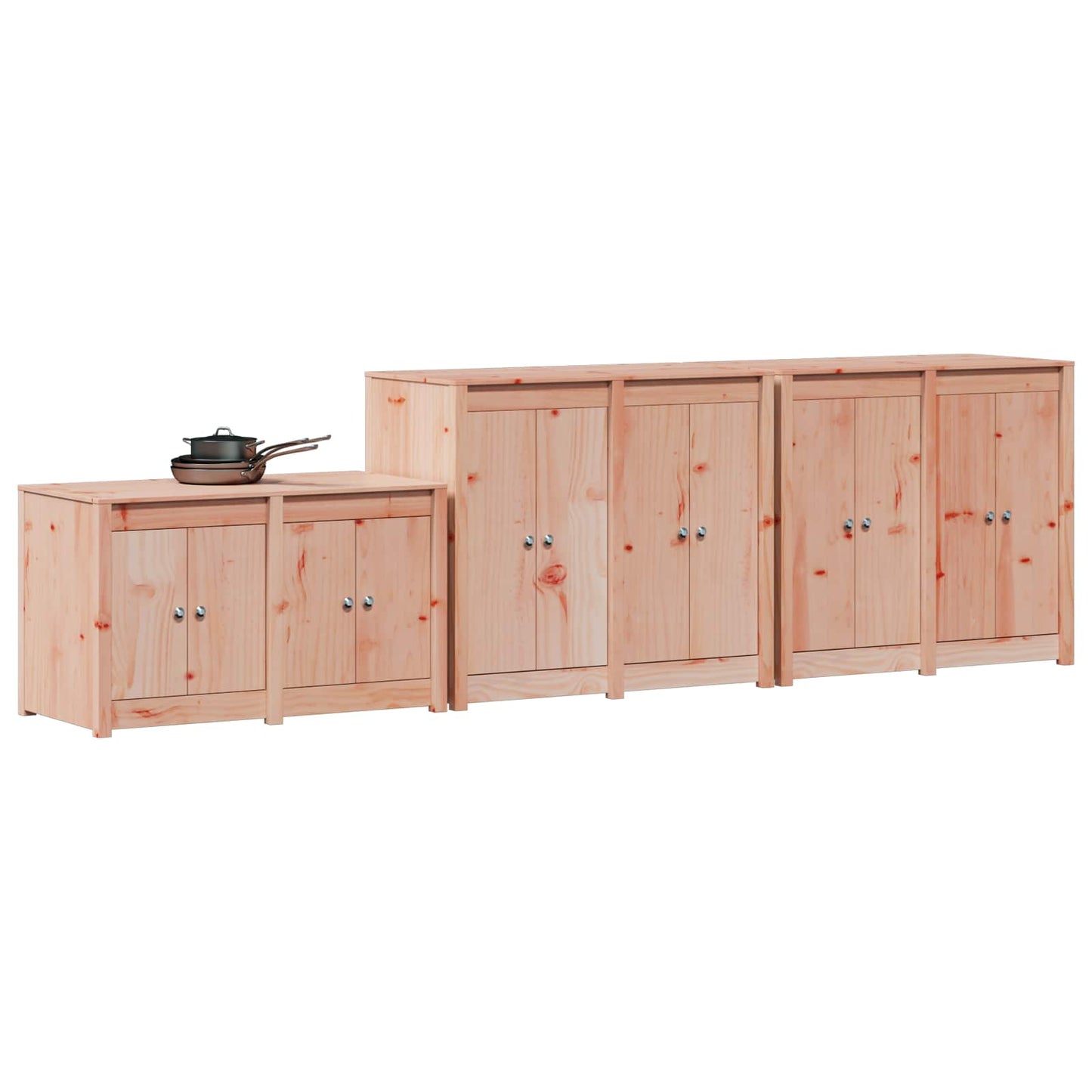 vidaXL Outdoor Kitchen Cabinet MEPPEL 3 pcs White Solid Pine Wood