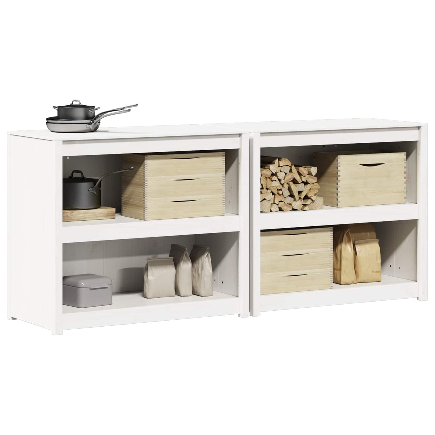 vidaXL Outdoor Kitchen Cabinet MEPPEL 2 pcs White 212 x 55 x 92 cm