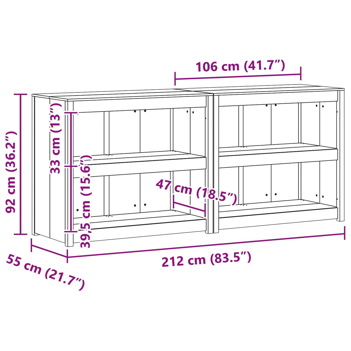 vidaXL Outdoor Kitchen Cabinet MEPPEL 2 pcs White 212 x 55 x 92 cm