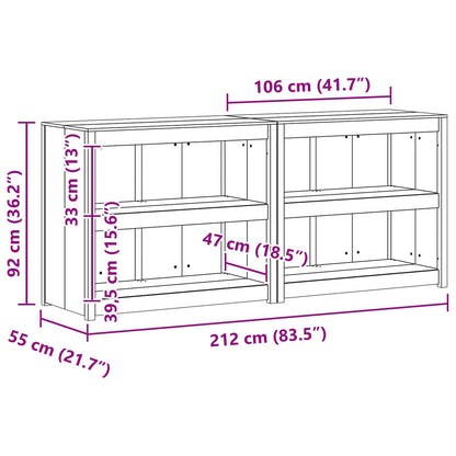 vidaXL Outdoor Kitchen Cabinet MEPPEL 2 pcs White 212 x 55 x 92 cm