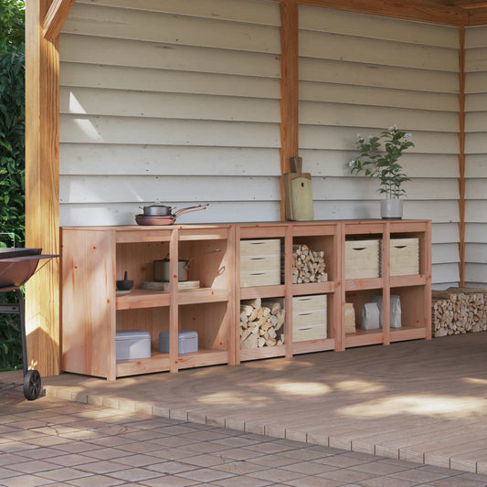 vidaXL Outdoor Kitchen Cabinet MEPPEL 3 pcs Natural Douglas