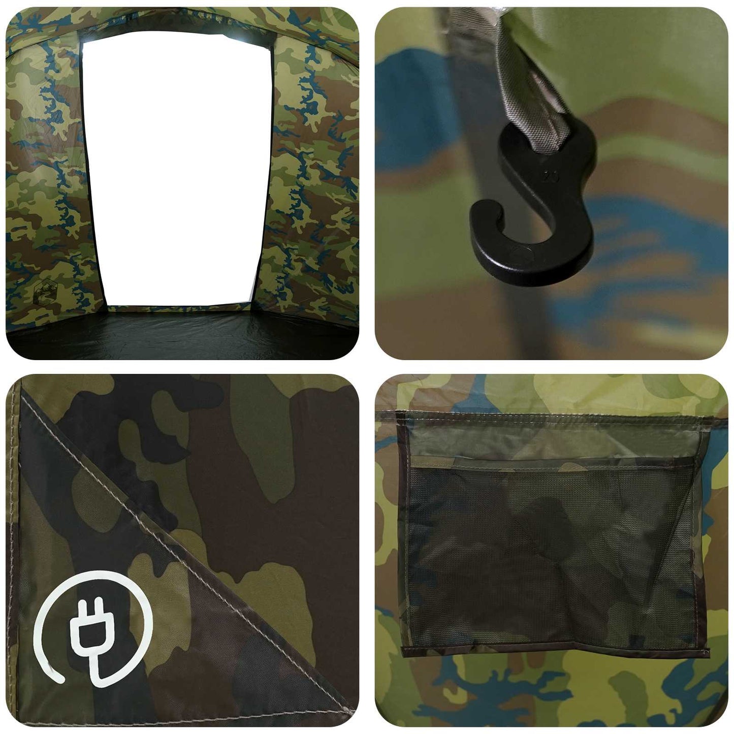 vidaXL Fishing Tent Quick Release -Person 5-Person Light Camouflage