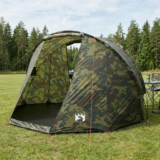 vidaXL Fishing Tent Quick Release -Person 5-Person Light Camouflage