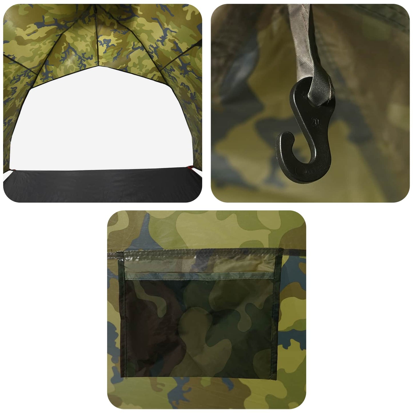 vidaXL Fishing Tent Quick Release 4-Person Light Camouflage