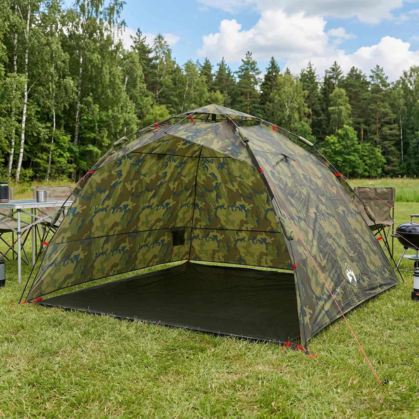 vidaXL Fishing Tent Quick Release 4-Person Light Camouflage