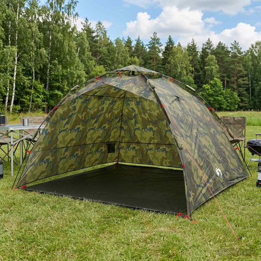 vidaXL Fishing Tent Quick Release 4-Person Light Camouflage