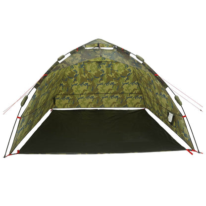 vidaXL Fishing Tent Quick Release 4-Person Light Camouflage