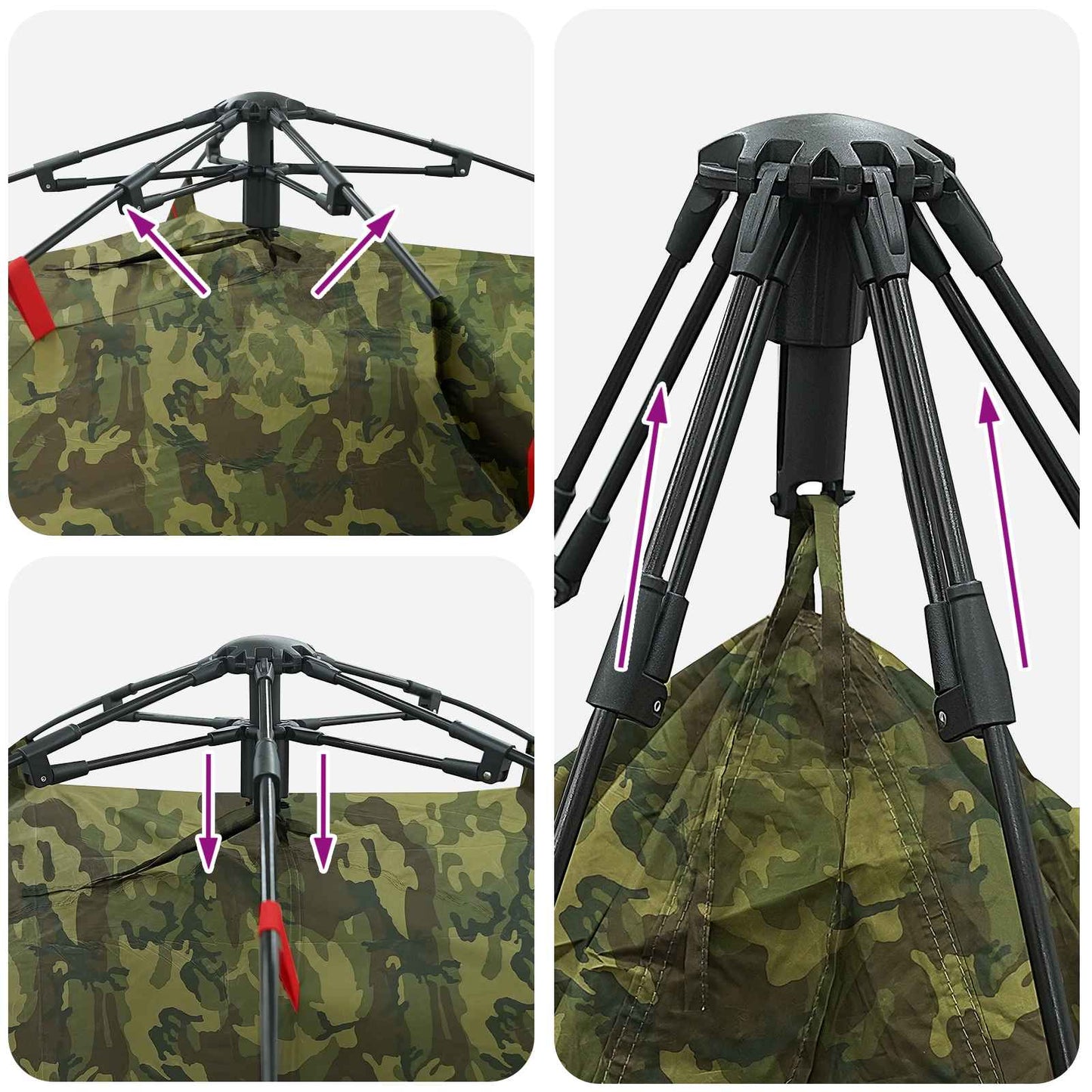 vidaXL Fishing Tent Quick Release 4-Person Light Camouflage