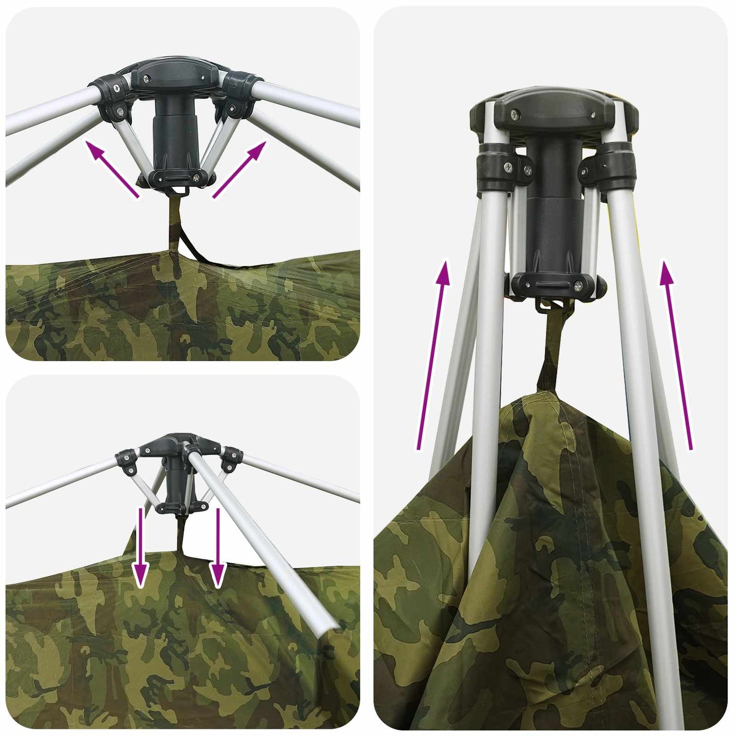 vidaXL Fishing Tent Quick Release -Person 4-Person Light Camouflage