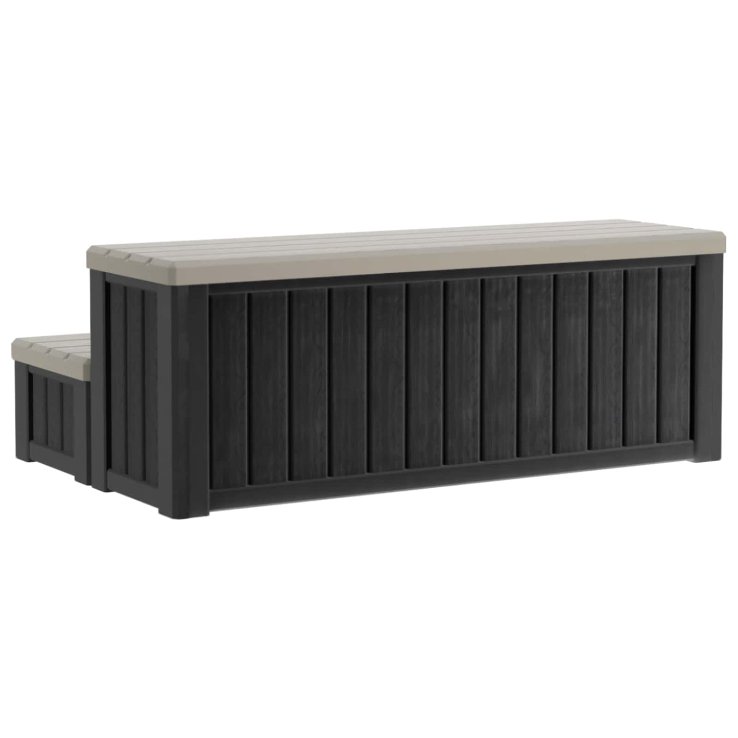 vidaXL Hot Tub Step with Storage 2-Step Brown and Grey 93 x 57 x 35 cm