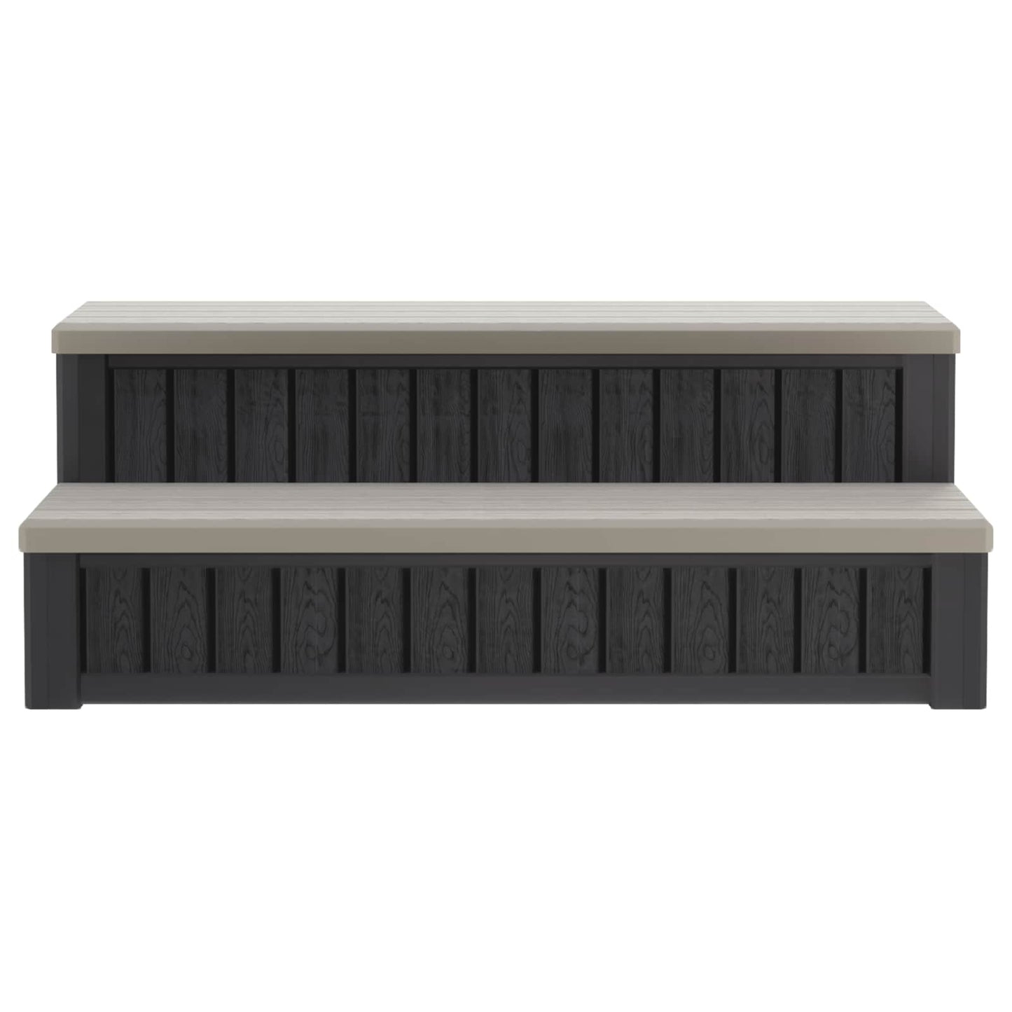 vidaXL Hot Tub Step with Storage 2-Step Brown and Grey 93 x 57 x 35 cm