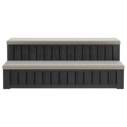 vidaXL Hot Tub Step with Storage 2-Step Brown and Grey 93 x 57 x 35 cm