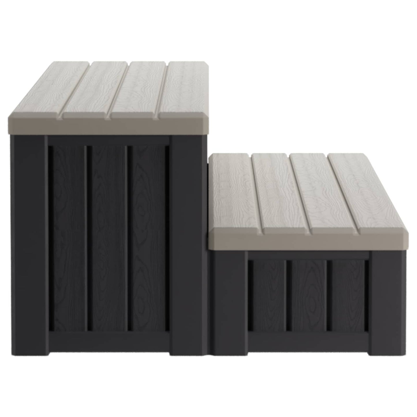 vidaXL Hot Tub Step with Storage 2-Step Brown and Grey 93 x 57 x 35 cm