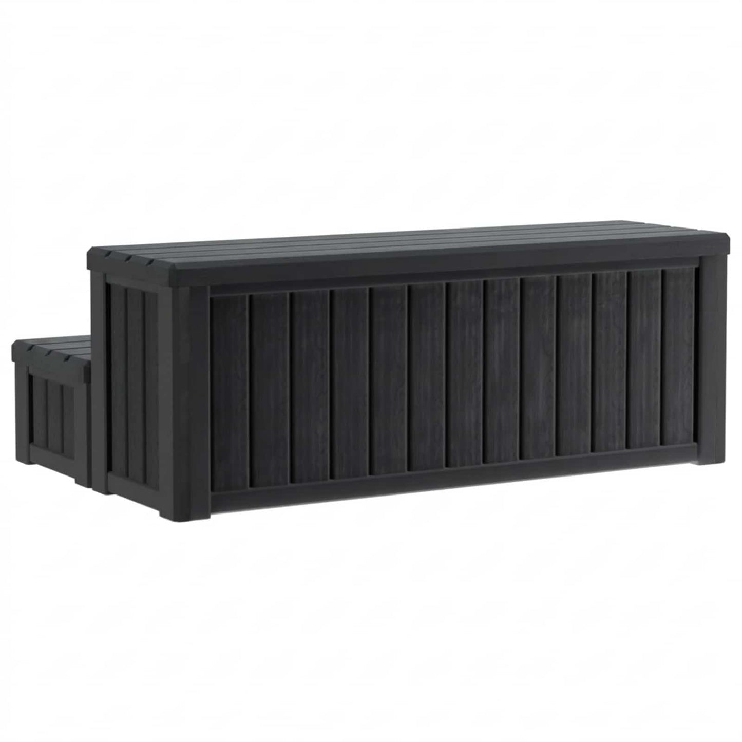 vidaXL Hot Tub Step with Storage 2-Step Black 93 x 57 x 35 cm PP