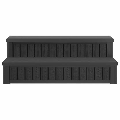 vidaXL Hot Tub Step with Storage 2-Step Black 93 x 57 x 35 cm PP