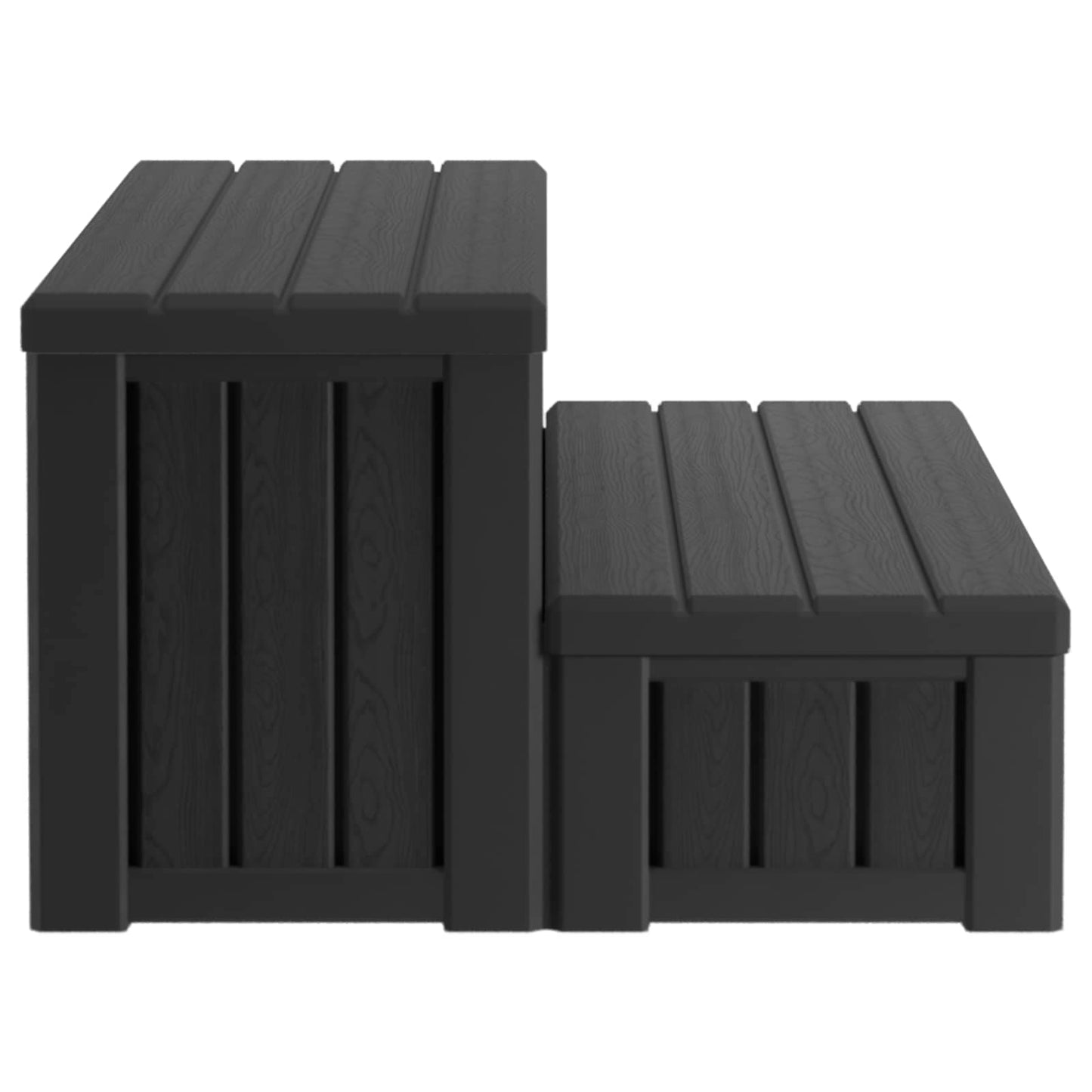 vidaXL Hot Tub Step with Storage 2-Step Black 93 x 57 x 35 cm PP