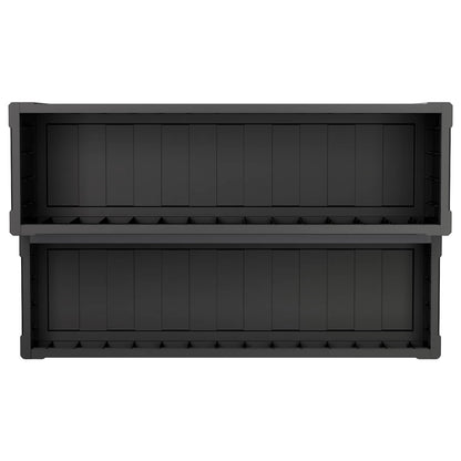 vidaXL Hot Tub Step with Storage 2-Step Black 93 x 57 x 35 cm PP