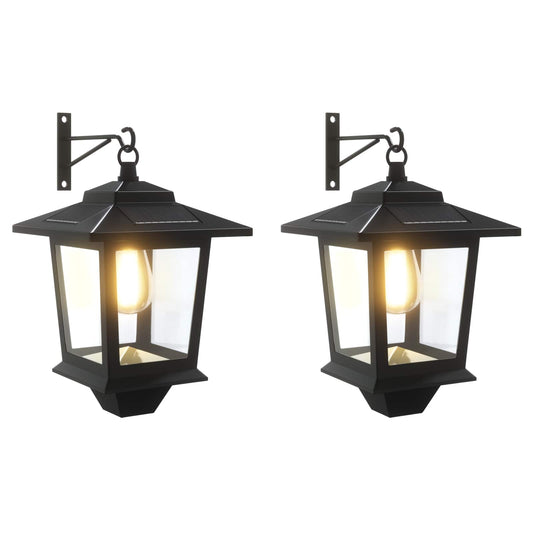 vidaXL Wall Mount Lamp with LED Bulb 2 pcs Black 19 x 14 x 25 cm