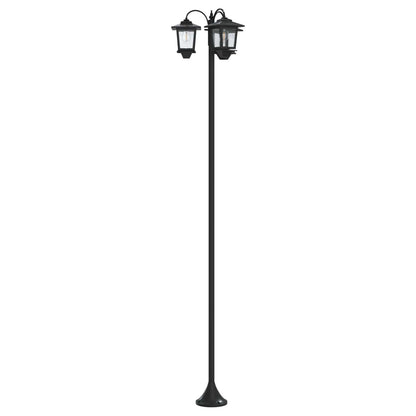 vidaXL 3-Head Lamp Post Black 16 x 16 x 187 cm Aluminum and ABS