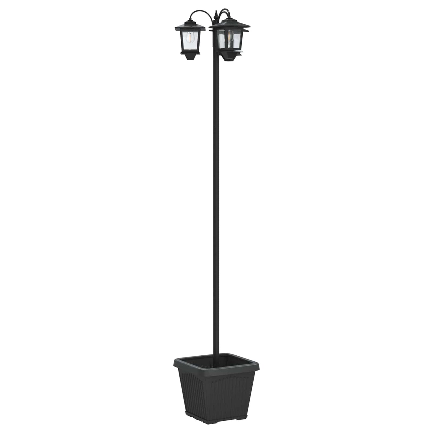 vidaXL 3-Head Lamp Post with Planter Black 32 x 32 x 188 cm