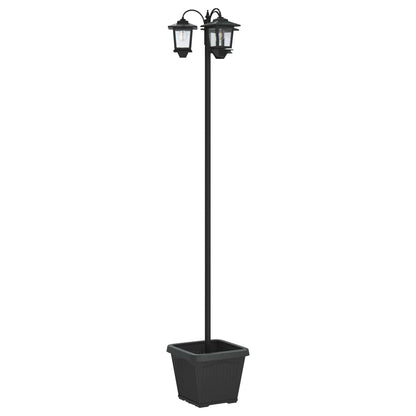 vidaXL 3-Head Lamp Post with Planter Black 32 x 32 x 188 cm