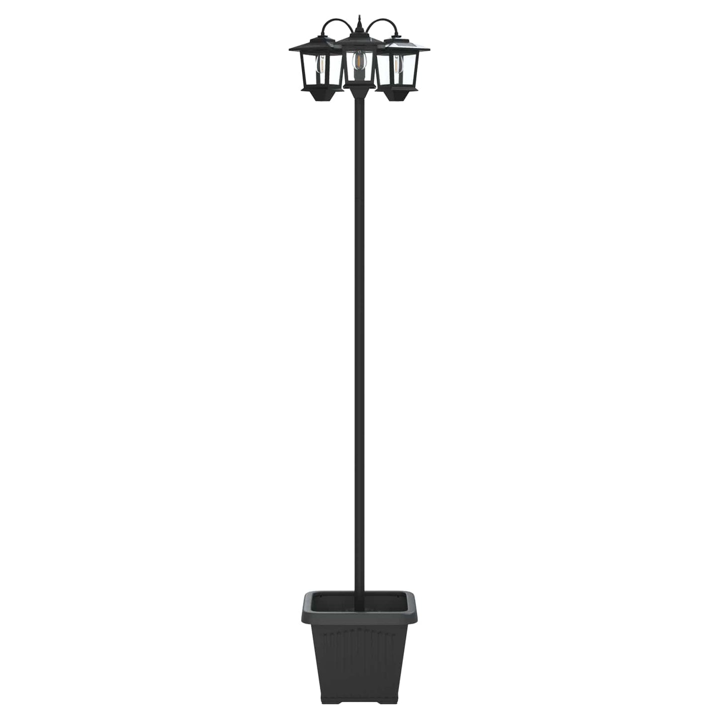 vidaXL 3-Head Lamp Post with Planter Black 32 x 32 x 188 cm