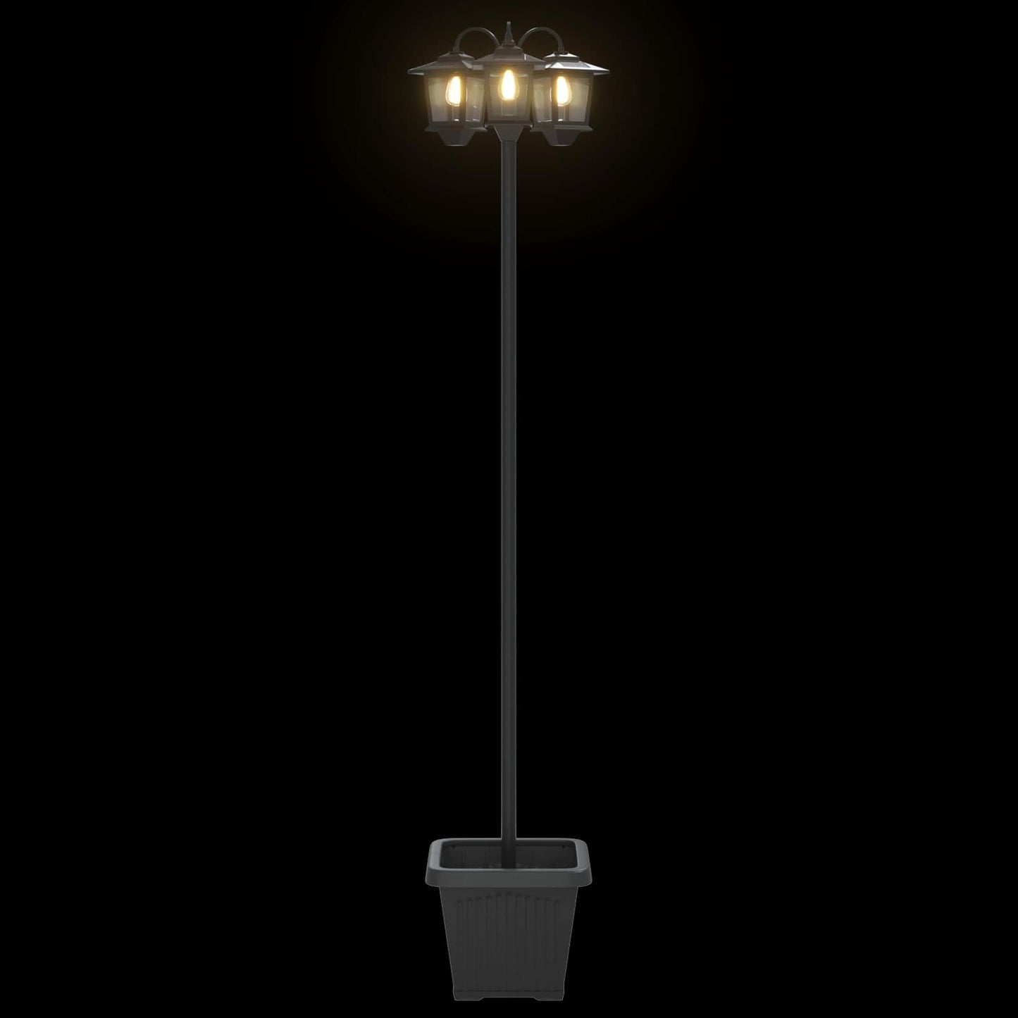 vidaXL 3-Head Lamp Post with Planter Black 32 x 32 x 188 cm