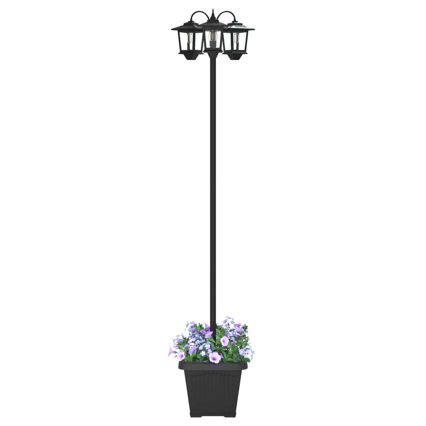 vidaXL 3-Head Lamp Post with Planter Black 32 x 32 x 188 cm