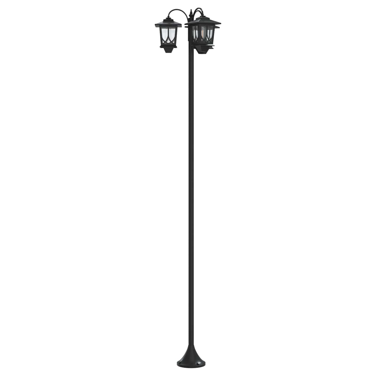 vidaXL 3-Head Lamp Post Black 16 x 16 x 187 cm Aluminum and ABS
