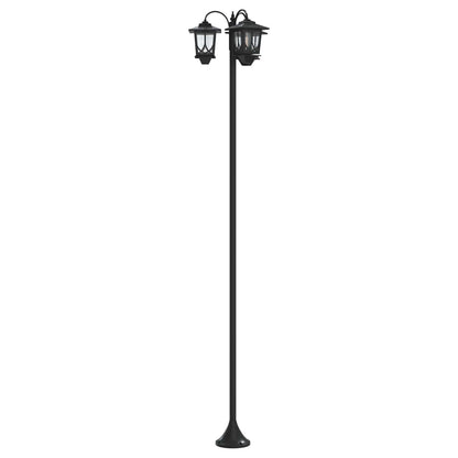vidaXL 3-Head Lamp Post Black 16 x 16 x 187 cm Aluminum and ABS