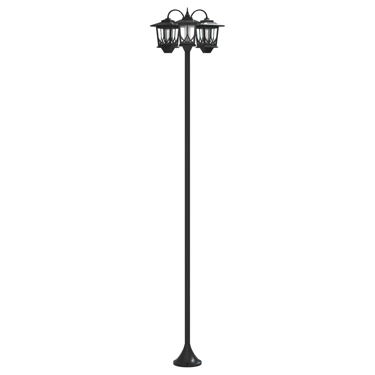 vidaXL 3-Head Lamp Post Black 16 x 16 x 187 cm Aluminum and ABS