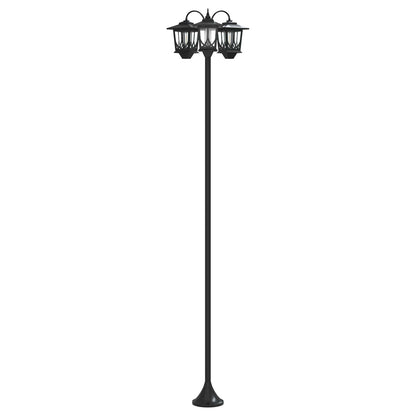 vidaXL 3-Head Lamp Post Black 16 x 16 x 187 cm Aluminum and ABS