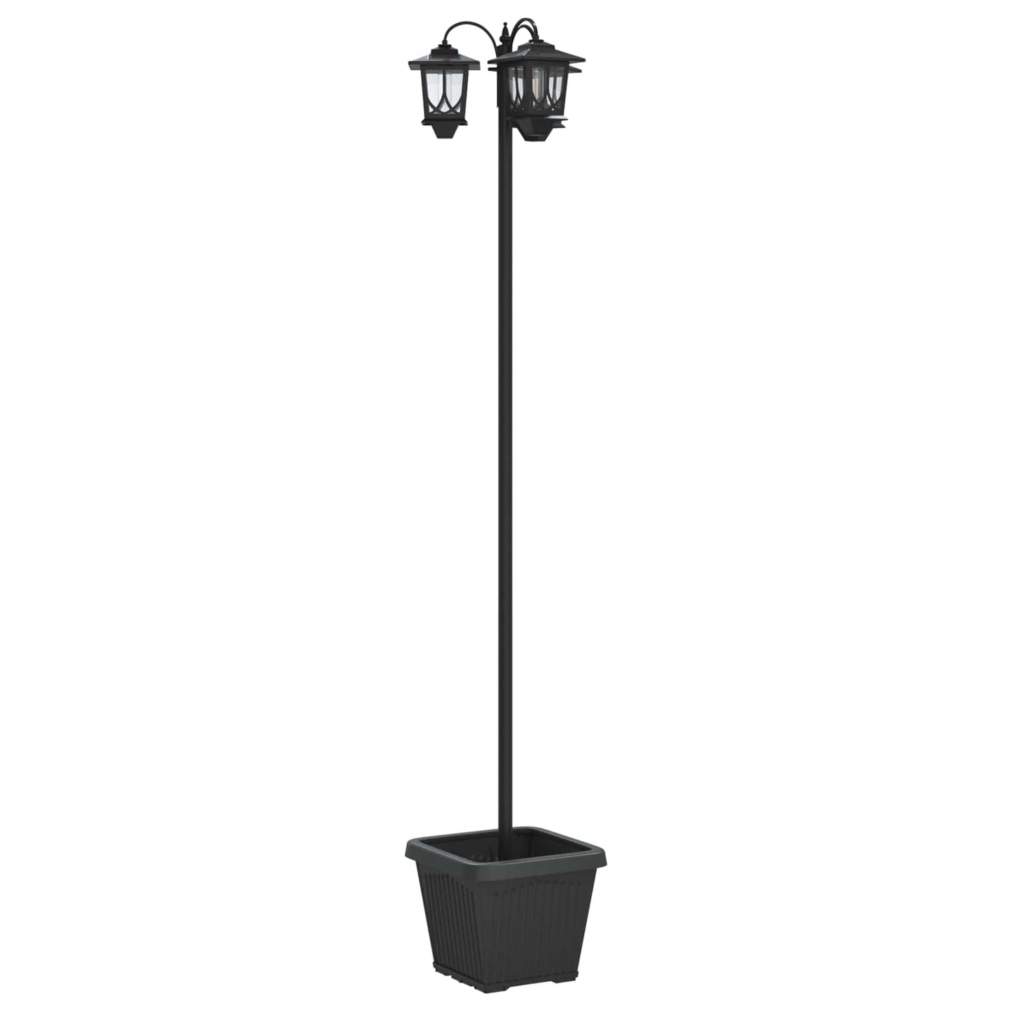 vidaXL 3-Head Lamp Post with Planter Black 32 x 32 x 188 cm