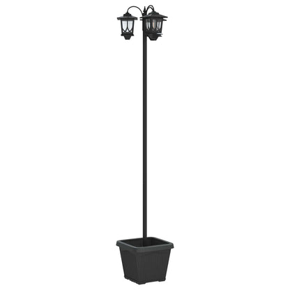 vidaXL 3-Head Lamp Post with Planter Black 32 x 32 x 188 cm