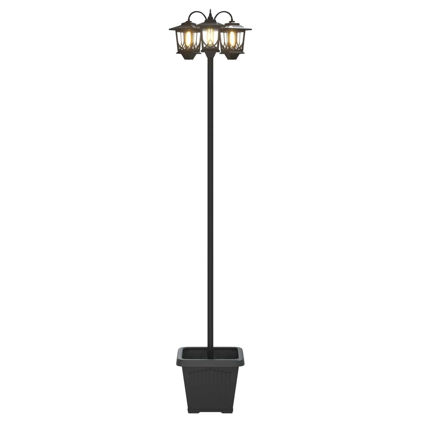vidaXL 3-Head Lamp Post with Planter Black 32 x 32 x 188 cm