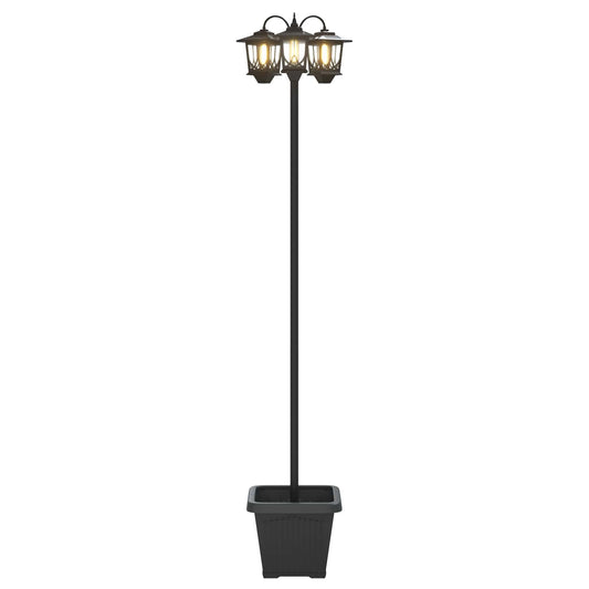 vidaXL 3-Head Lamp Post with Planter Black 32 x 32 x 188 cm