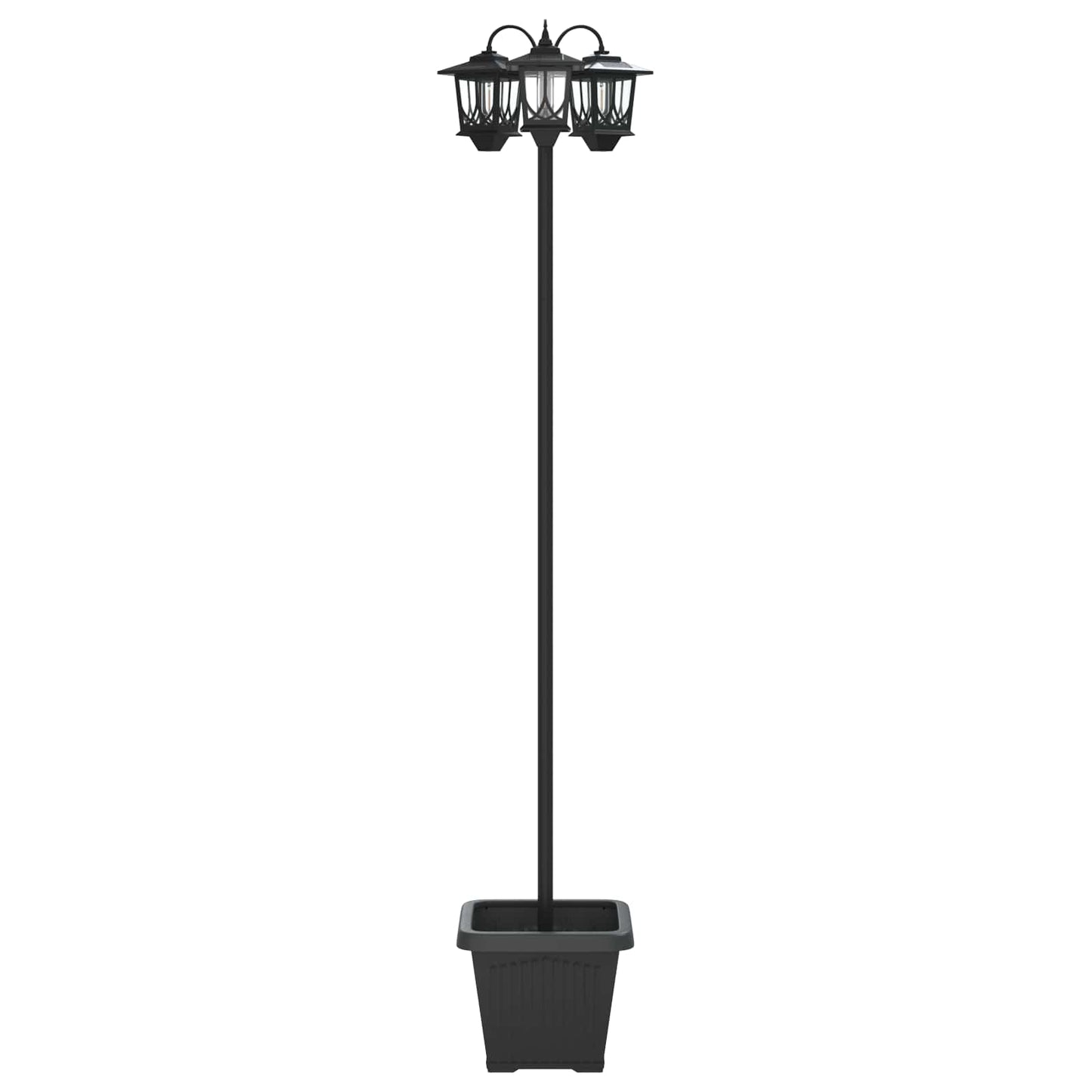 vidaXL 3-Head Lamp Post with Planter Black 32 x 32 x 188 cm