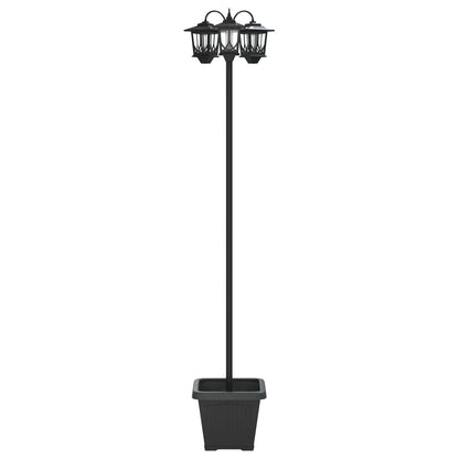 vidaXL 3-Head Lamp Post with Planter Black 32 x 32 x 188 cm